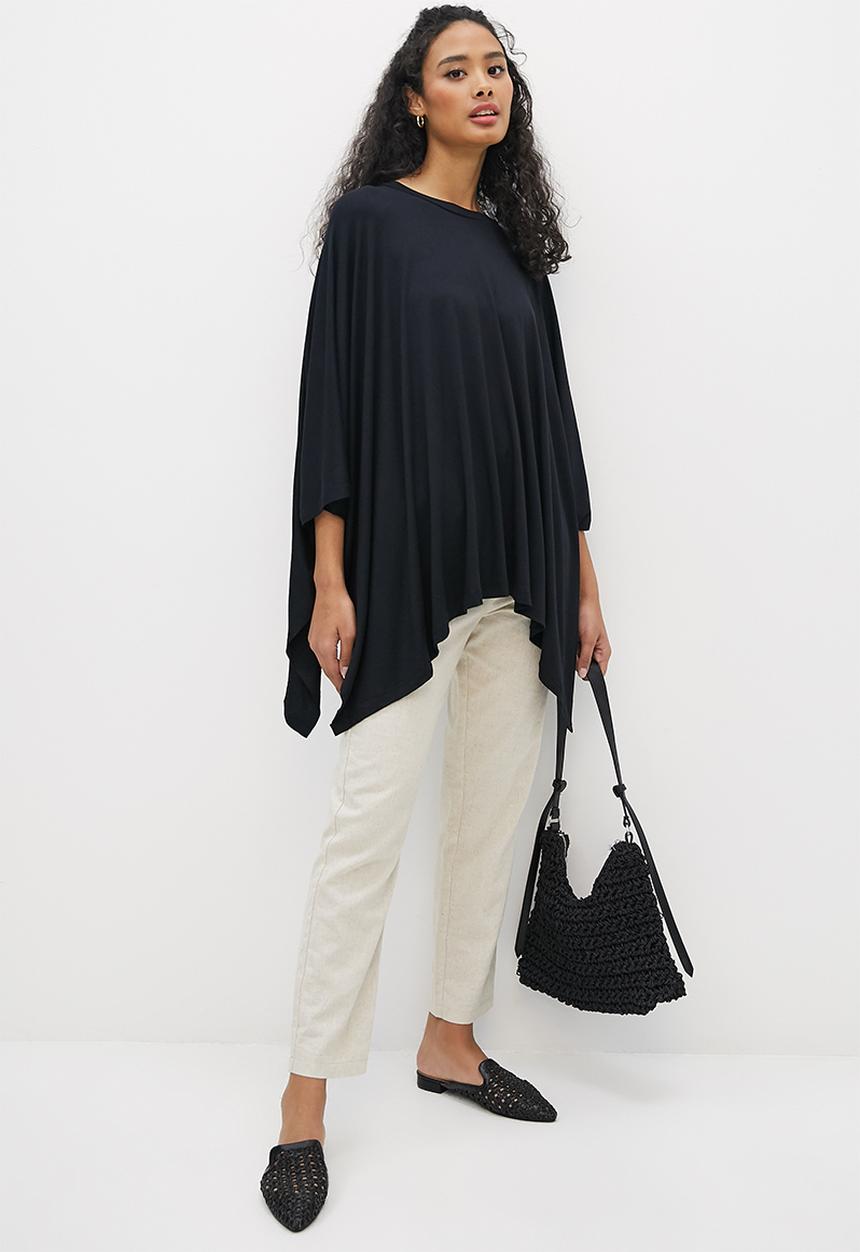 edit - Knit batwing top - black