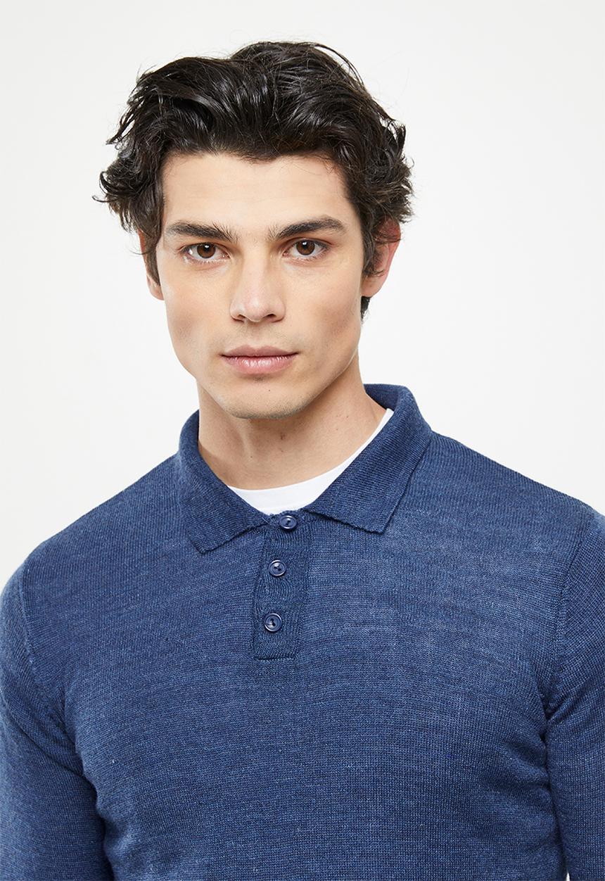 Trendyol - Maxwell long sleeve knit golfer - blue