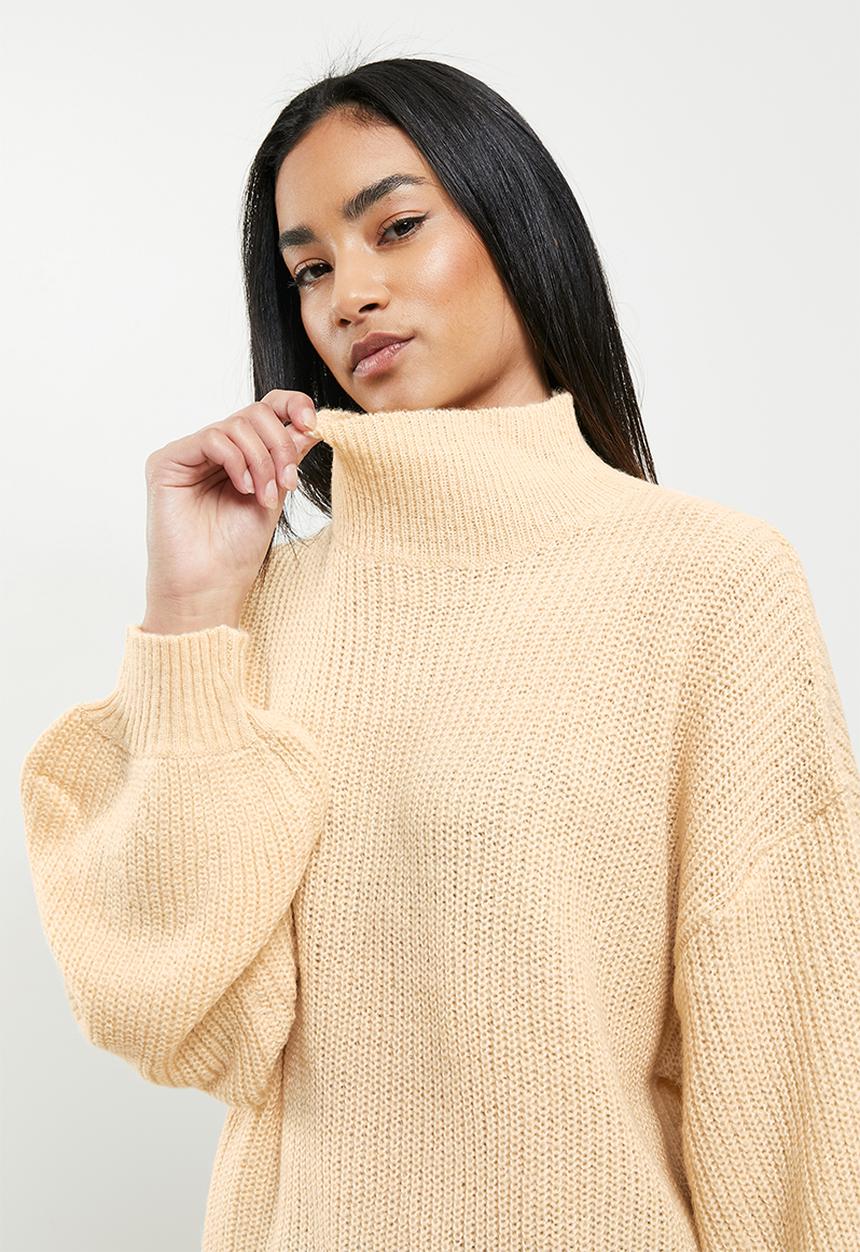 Missguided - Petite high neck jumper - stone
