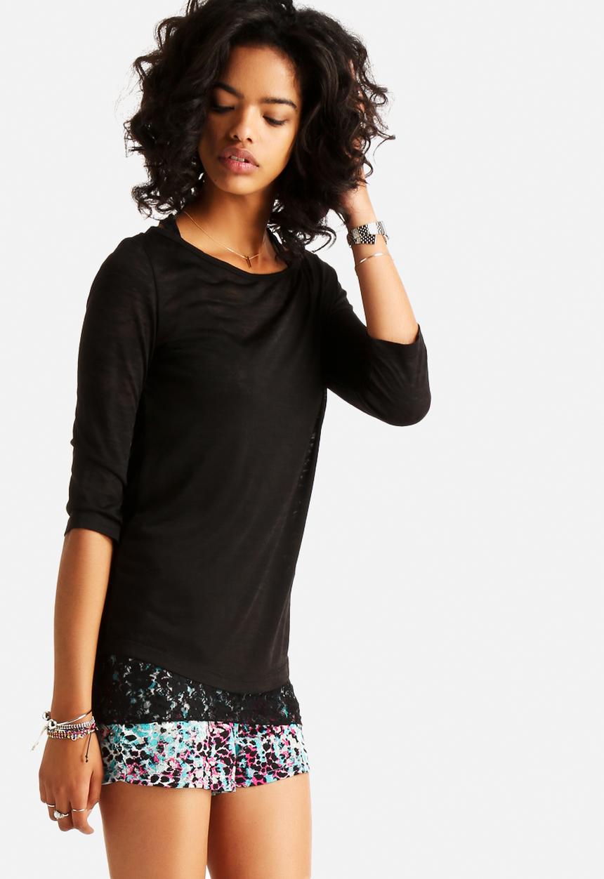 ONLY - Teddy Double 3/4 Lace Top