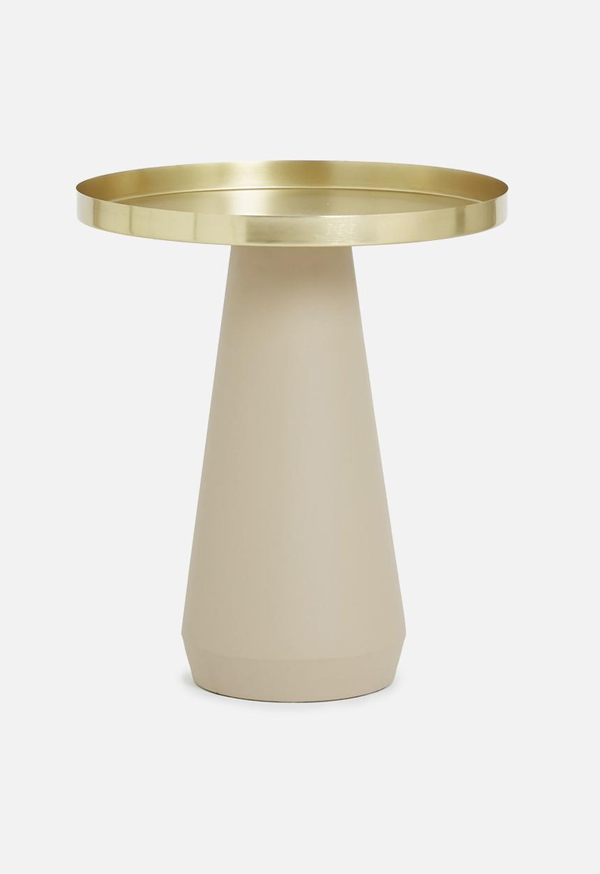 Sixth Floor - Ella side table - neutral & gold