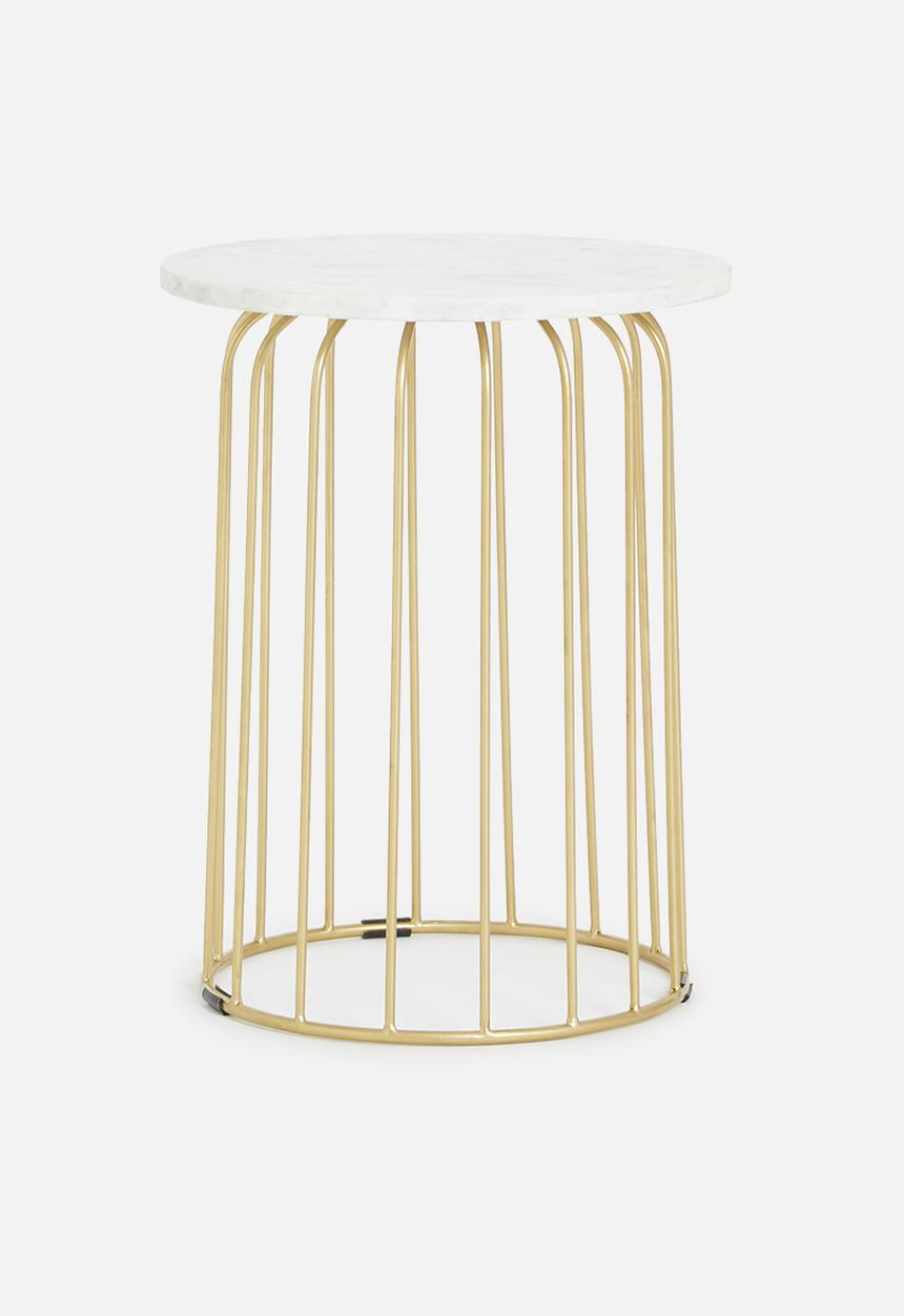 Sixth Floor - Casie marble top side table - gold