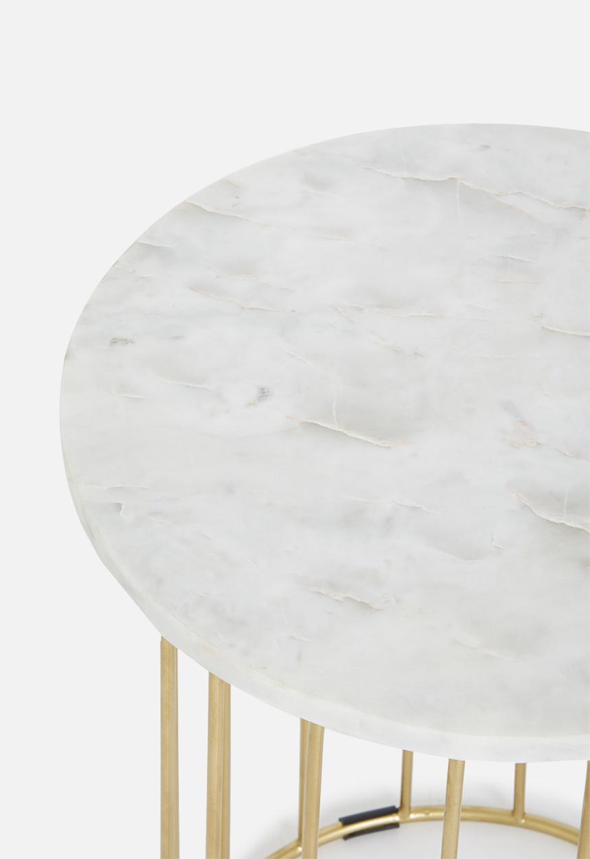 Sixth Floor - Casie marble top side table - gold