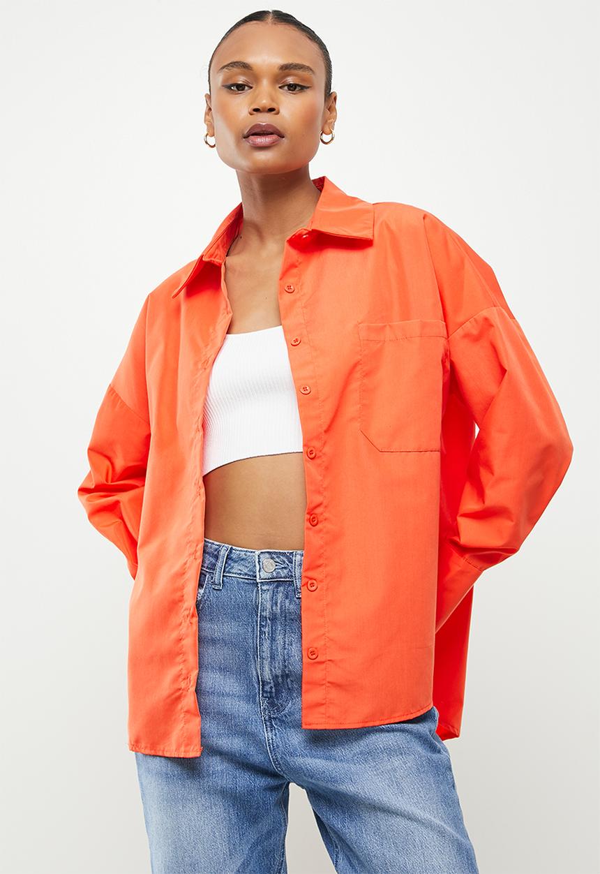 Missguided - Oversized poplin shirt - orange
