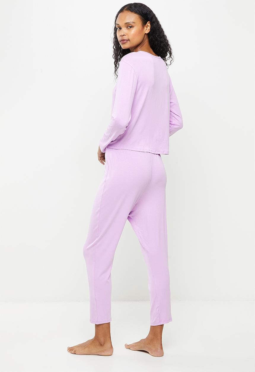 Superbalist - Sleep long sleeve top and pants set - lilac