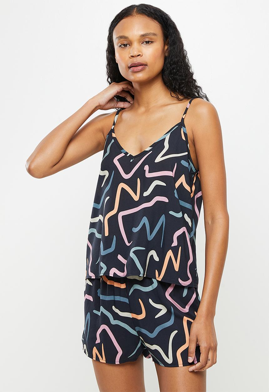Superbalist - Sleep cami & shorts set - black