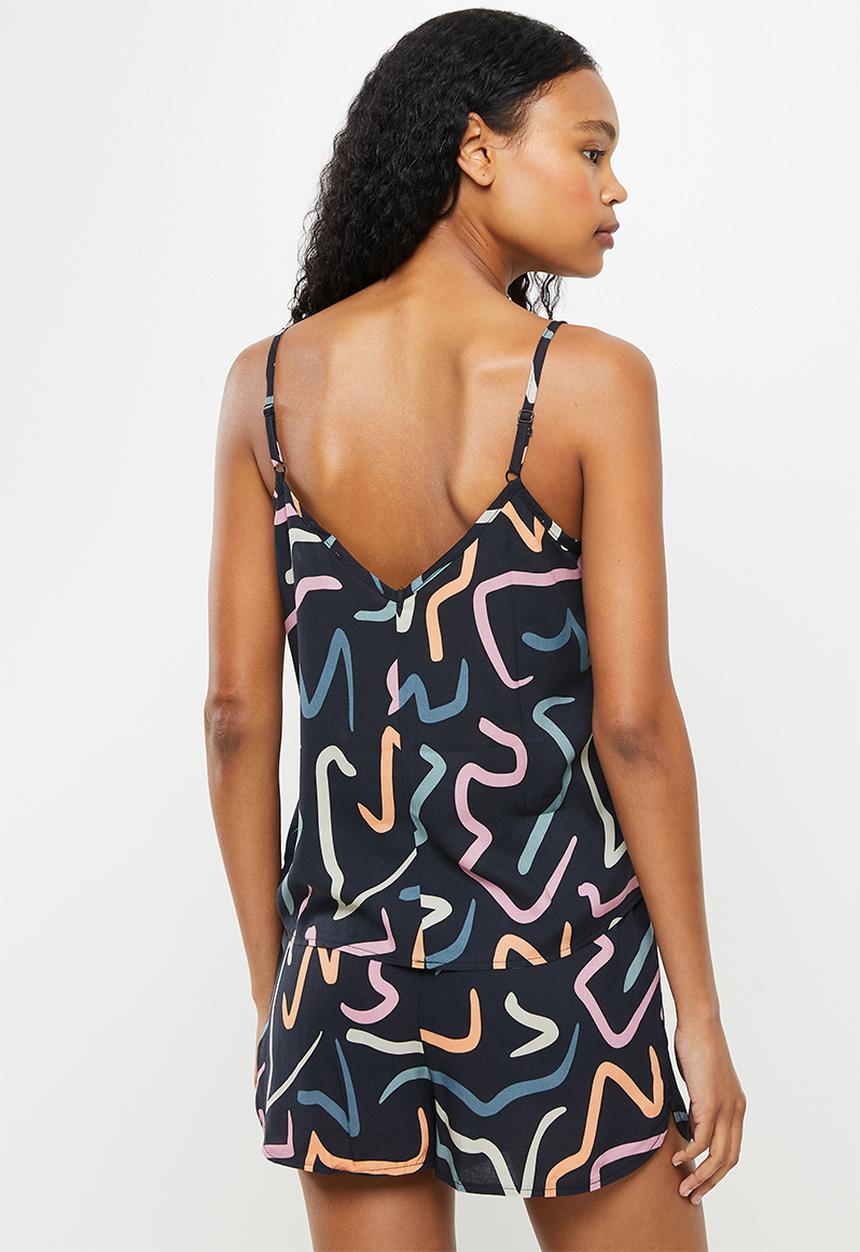 Superbalist - Sleep cami & shorts set - black
