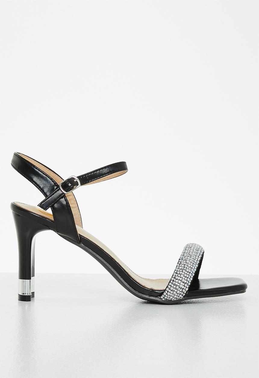 Footwork - Gizelle barely there block heel - black