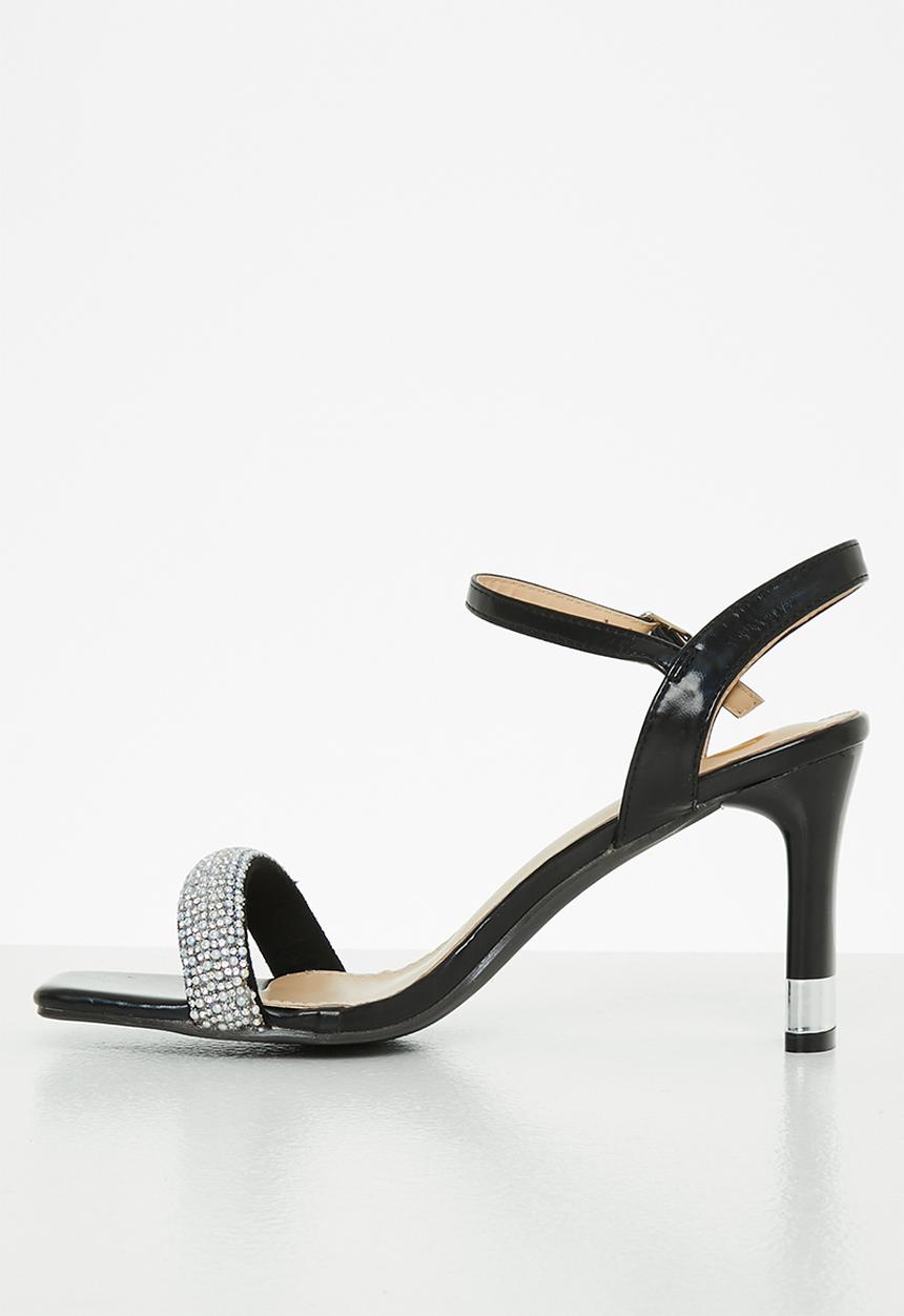 Footwork - Gizelle barely there block heel - black