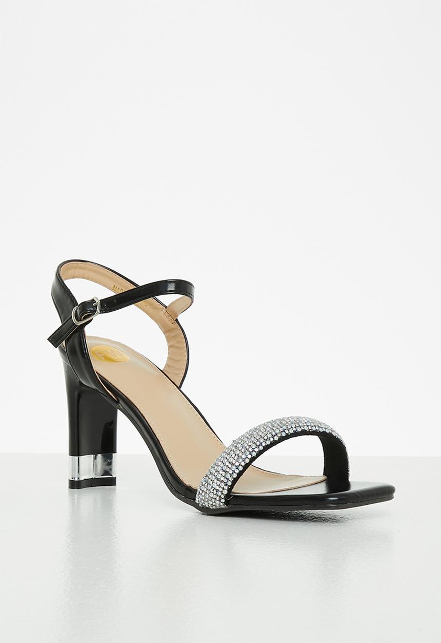 Footwork - Gizelle barely there block heel - black