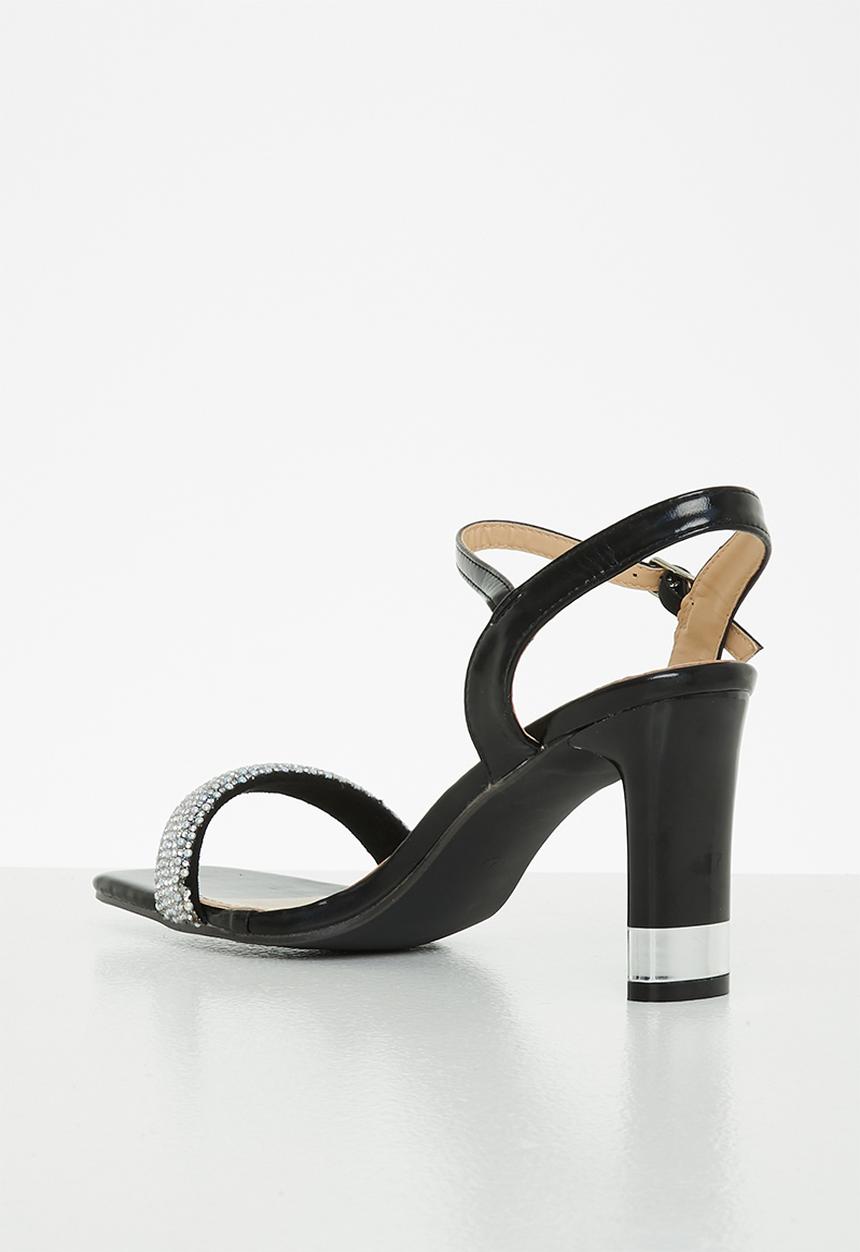 Footwork - Gizelle barely there block heel - black