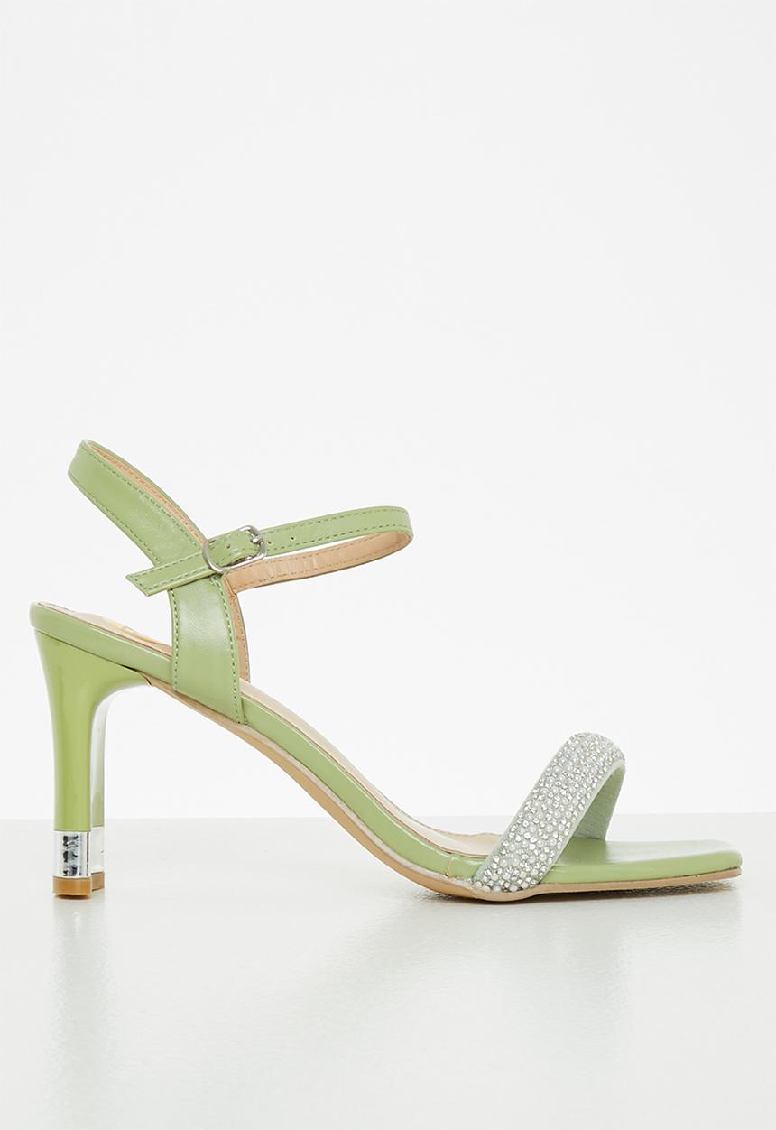 Footwork - Gizelle barely there block heel - green