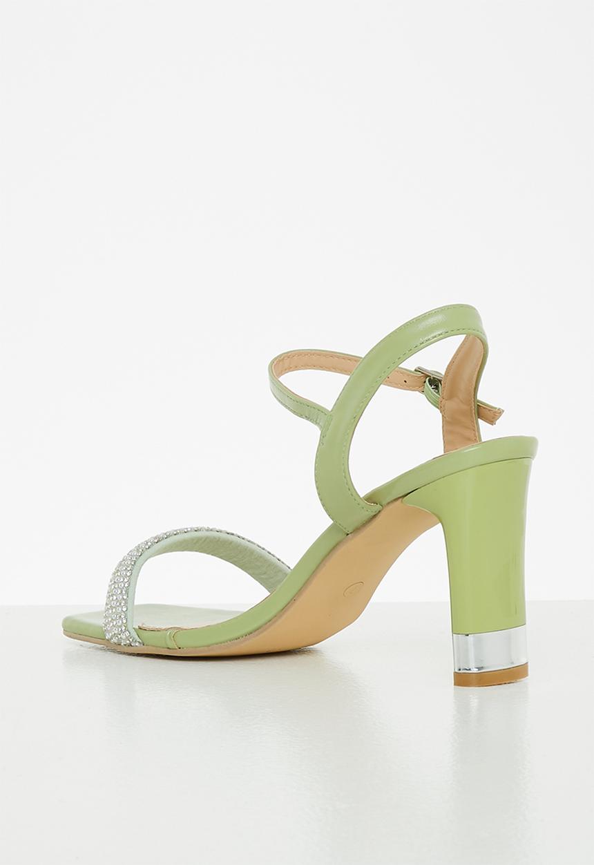 Footwork - Gizelle barely there block heel - green