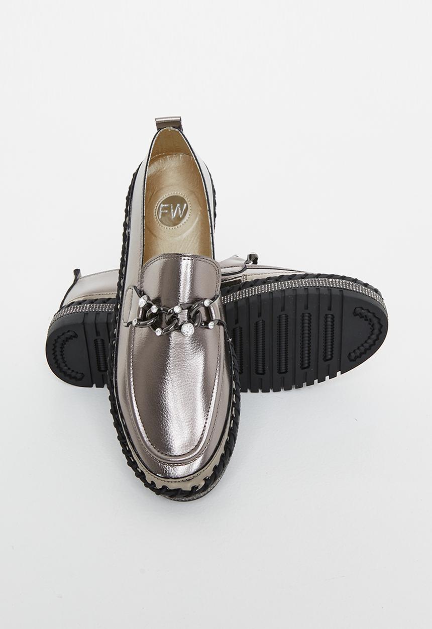 Footwork - Ruby chain loafer - pewter