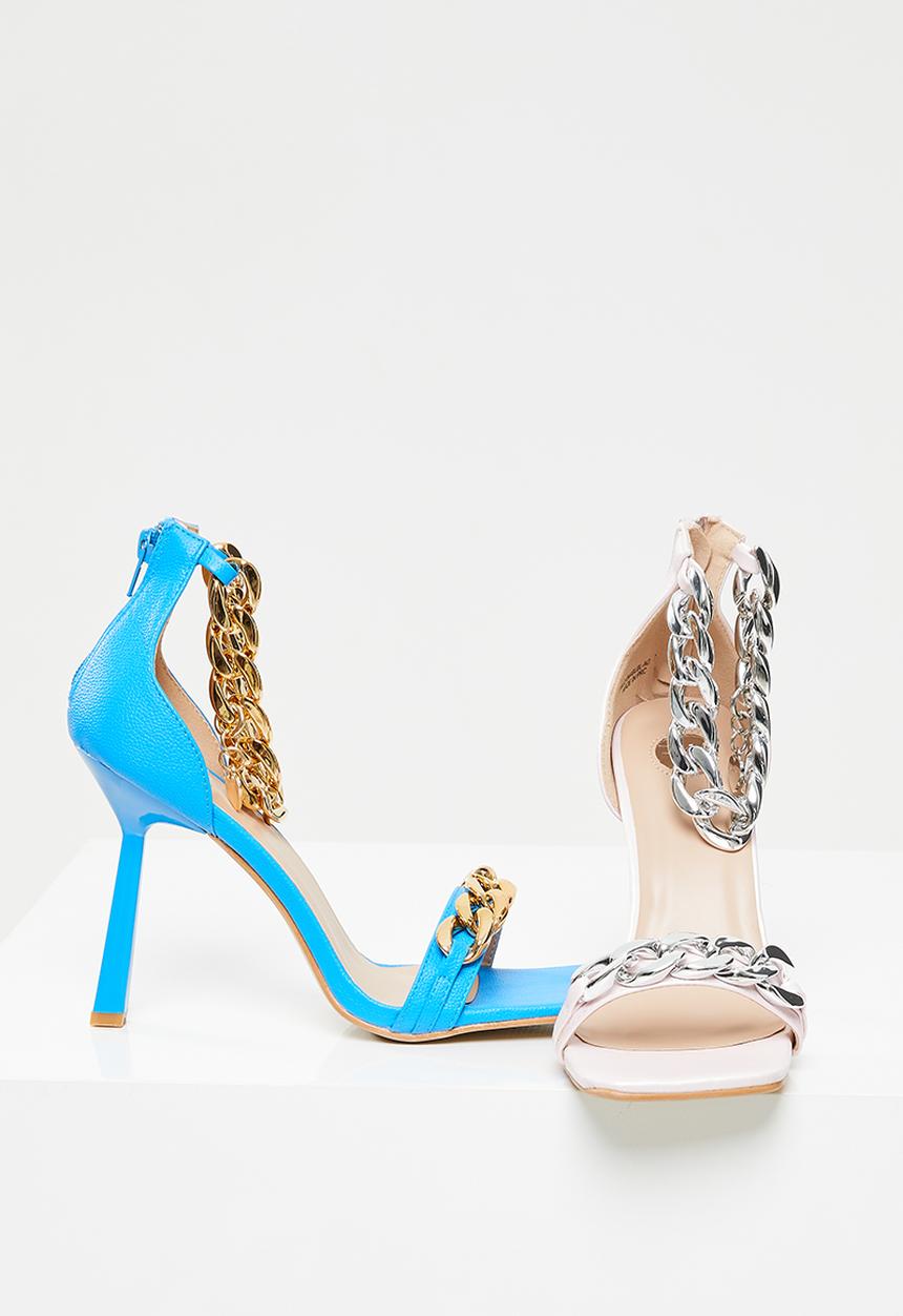 Footwork - Onyx chain ankle cuff stiletto heel - blue