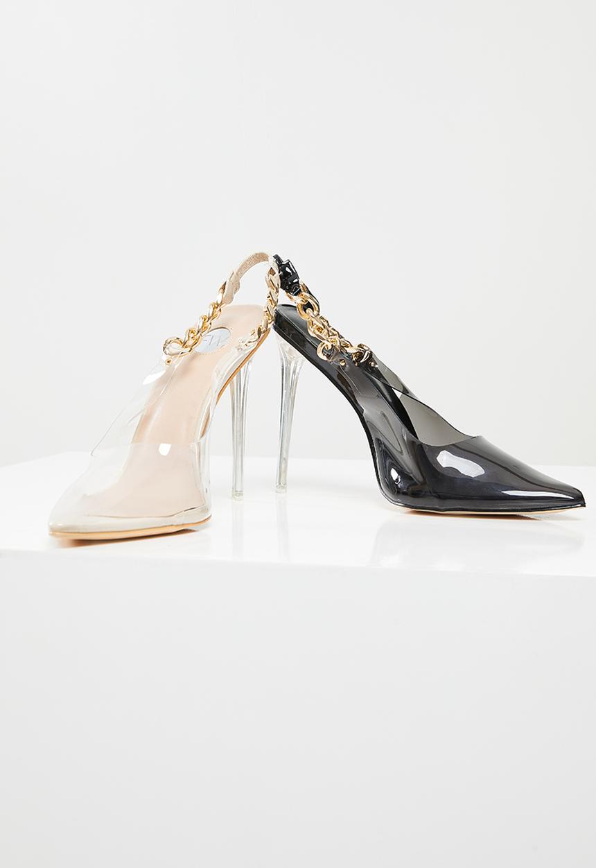 Footwork - Zircorf chain slingback stiletto heel - beige