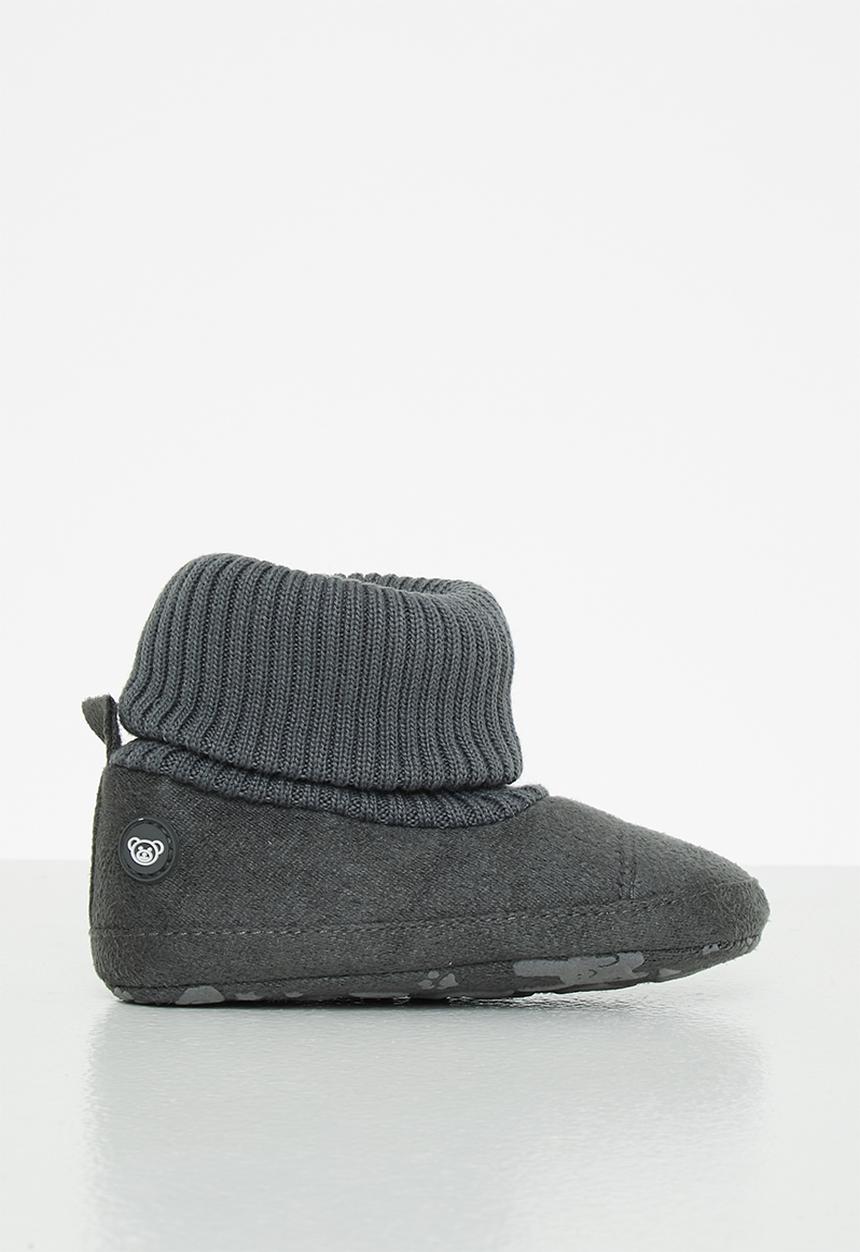 Pop Candy - Baby boys sock boot - charcoal
