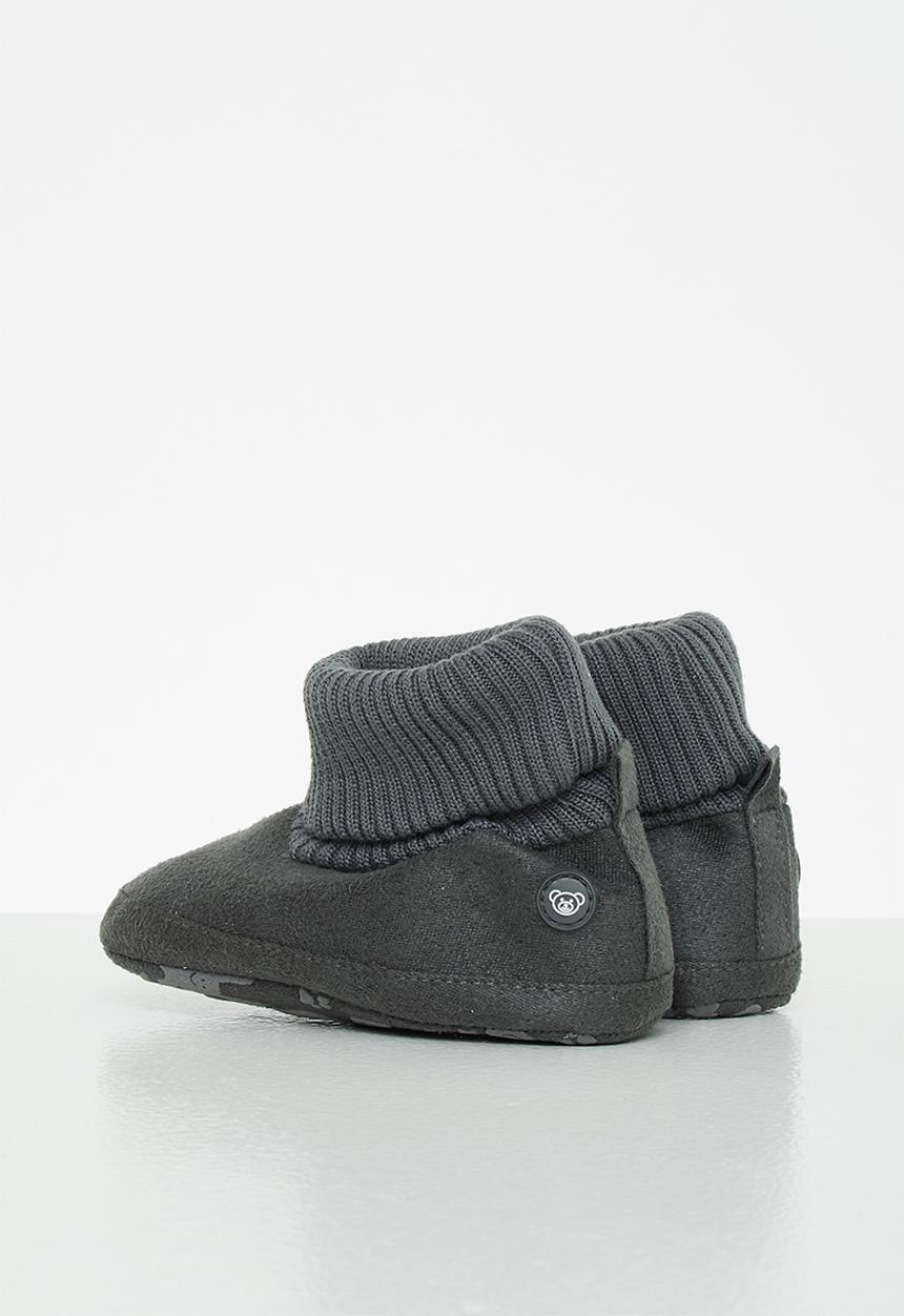 Pop Candy - Baby boys sock boot - charcoal