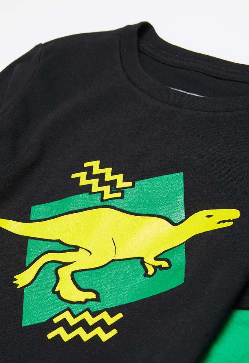 Pop Candy - Twofer graphic tee - green & black