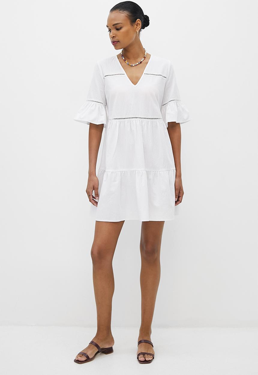 MILLA - Trim inset mini dress - ivory