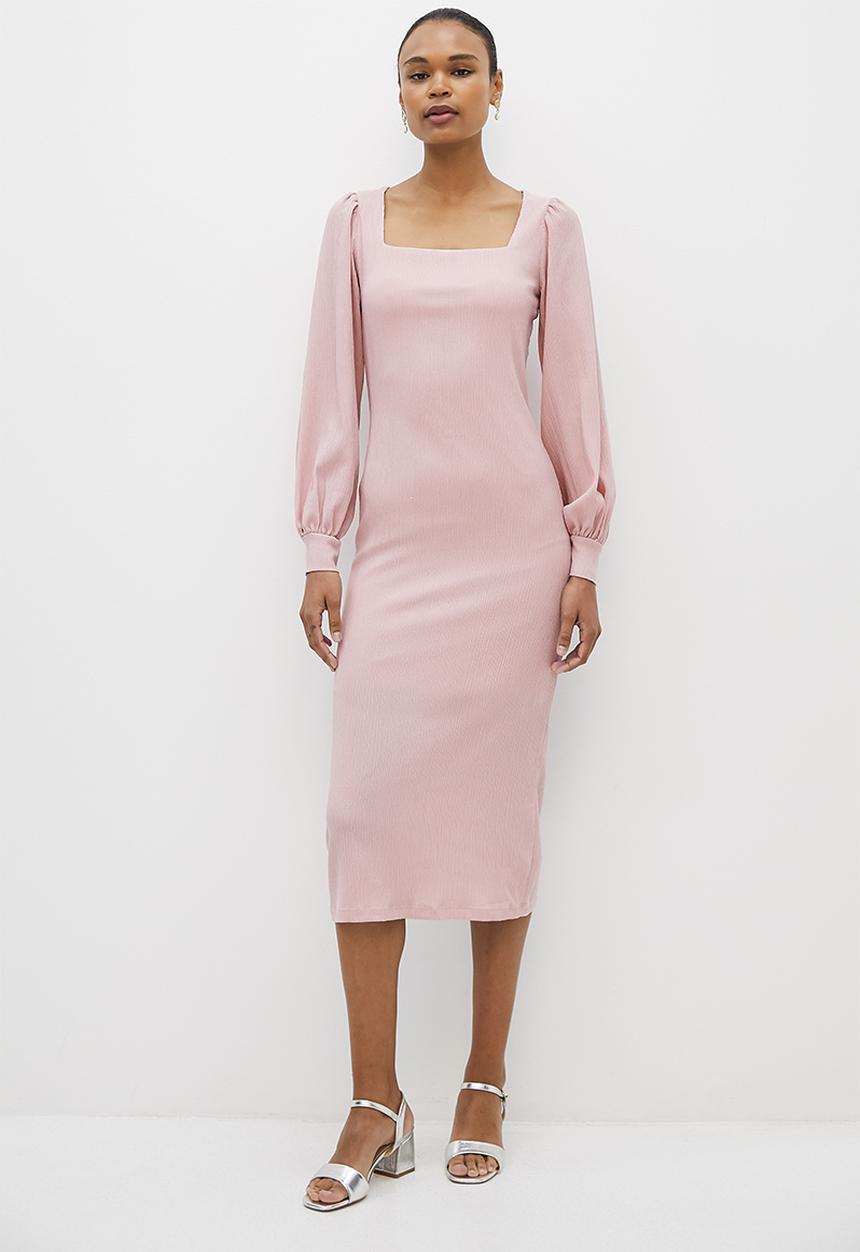 MILLA - Square neck midi bodycon dress - lilac