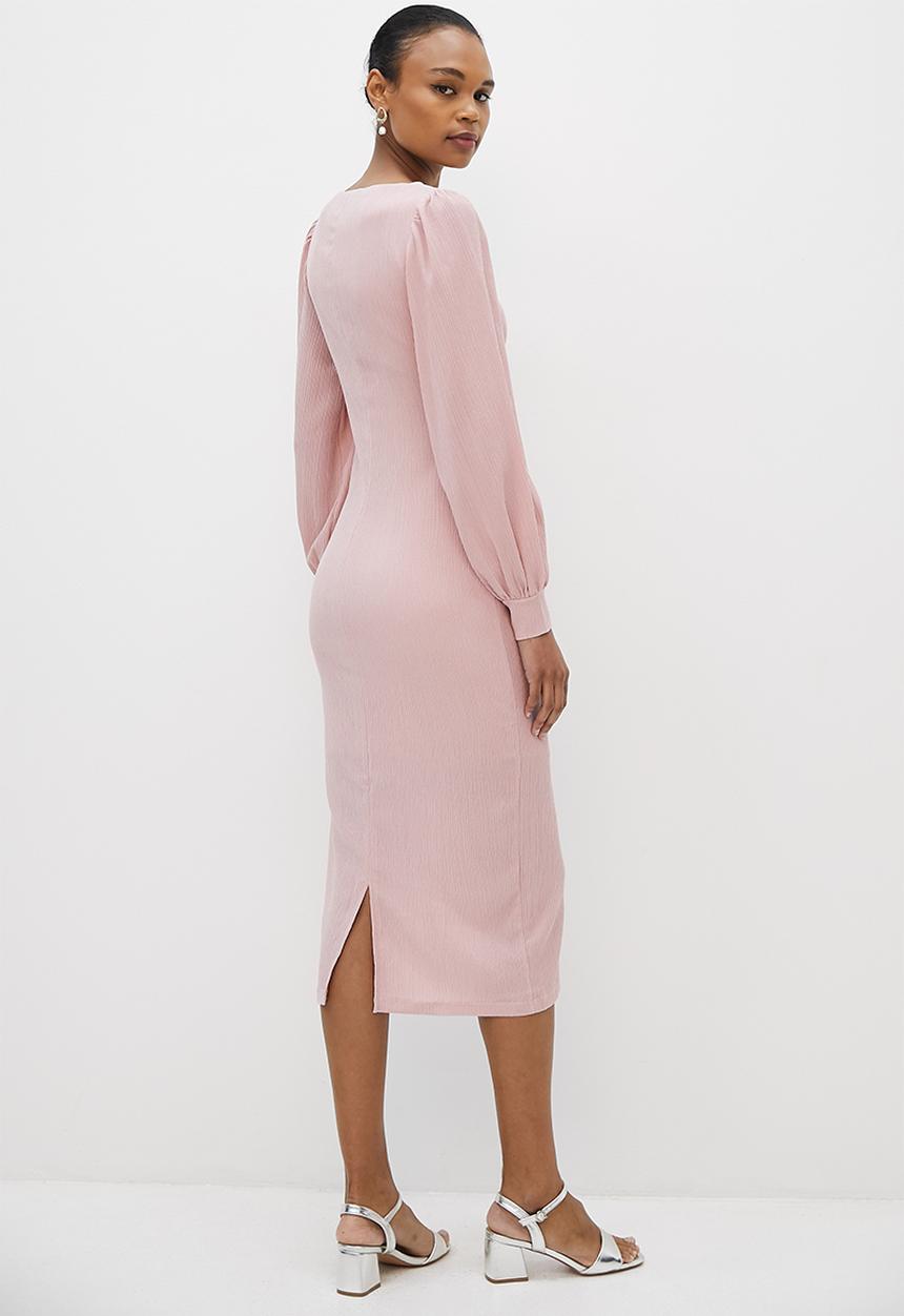 MILLA - Square neck midi bodycon dress - lilac