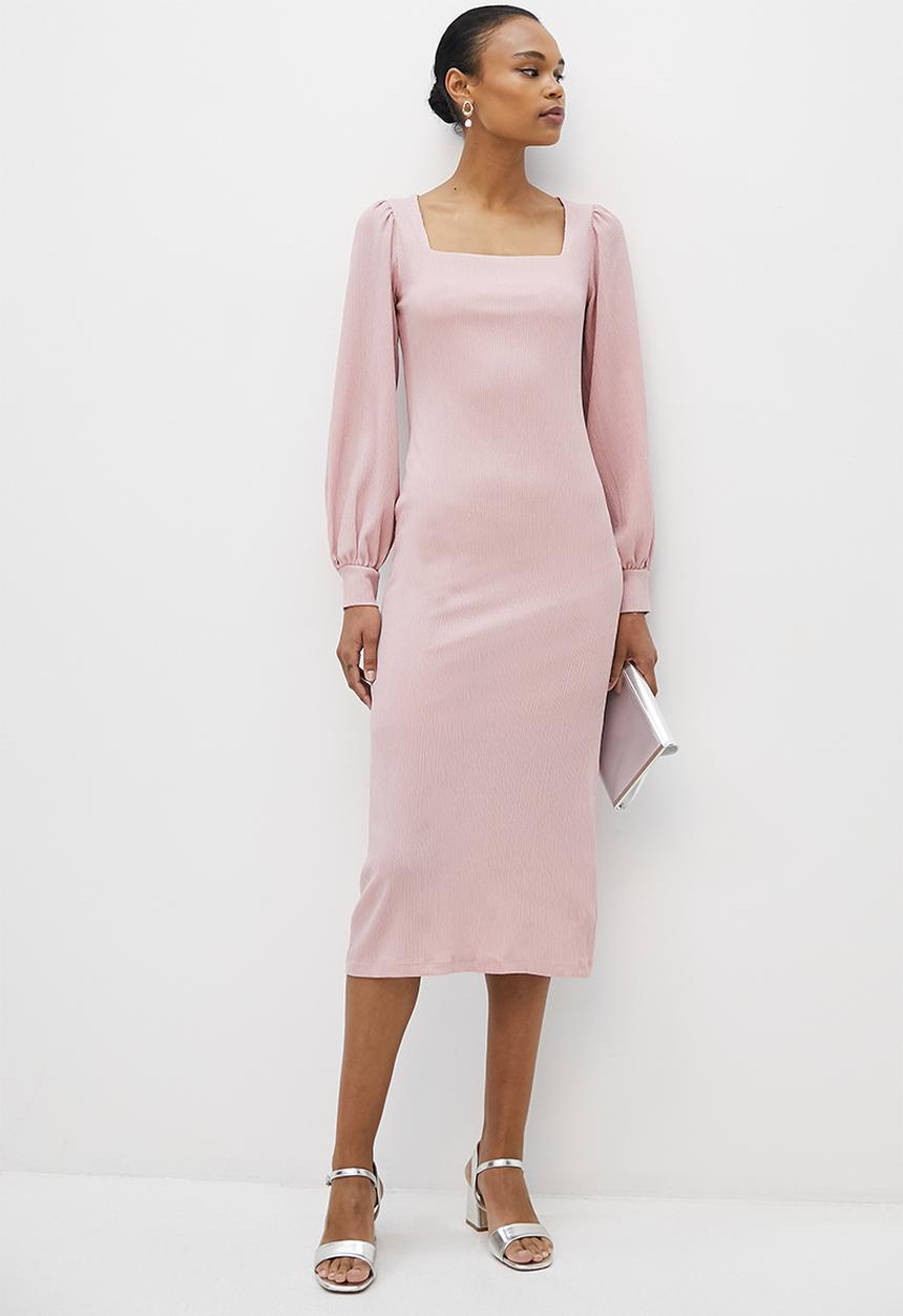 MILLA - Square neck midi bodycon dress - lilac