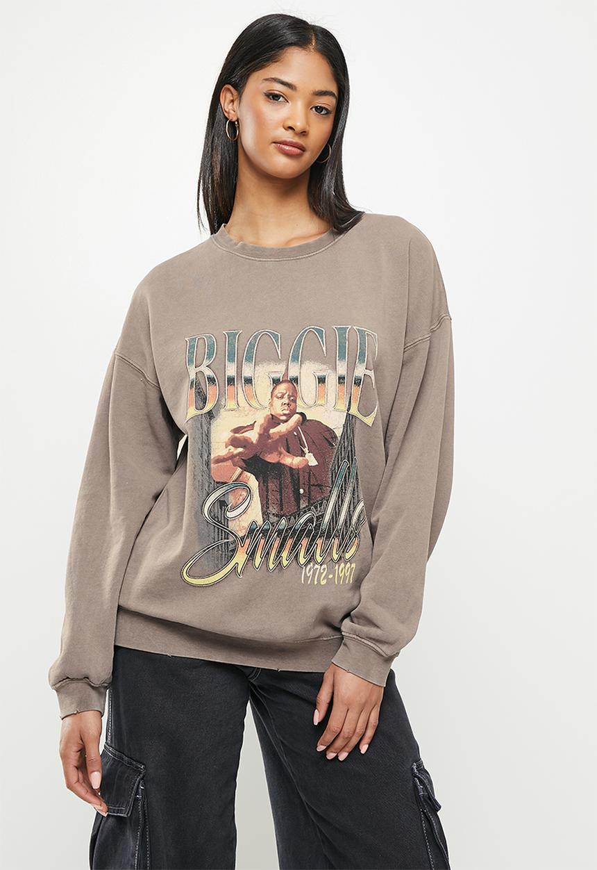 Factorie - Lcn music merch oversized graphic crew - lcn mt washed burnt iron