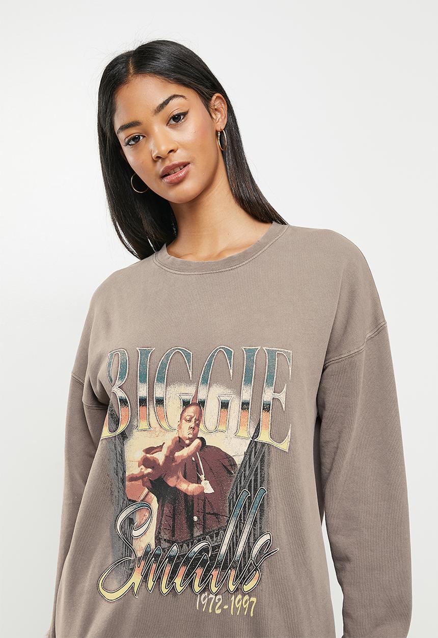Factorie - Lcn music merch oversized graphic crew - lcn mt washed burnt iron