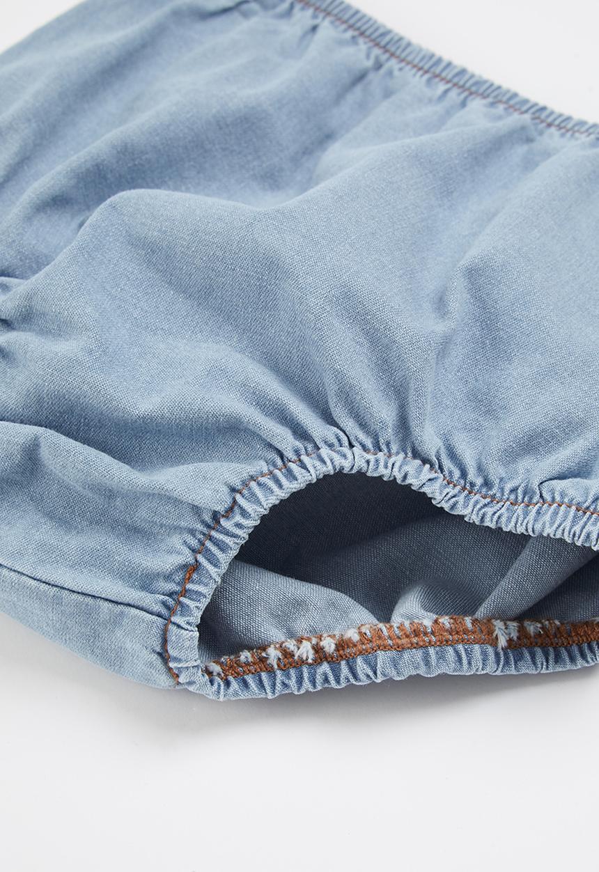 UP Baby - Denim blouse and underwear - blue