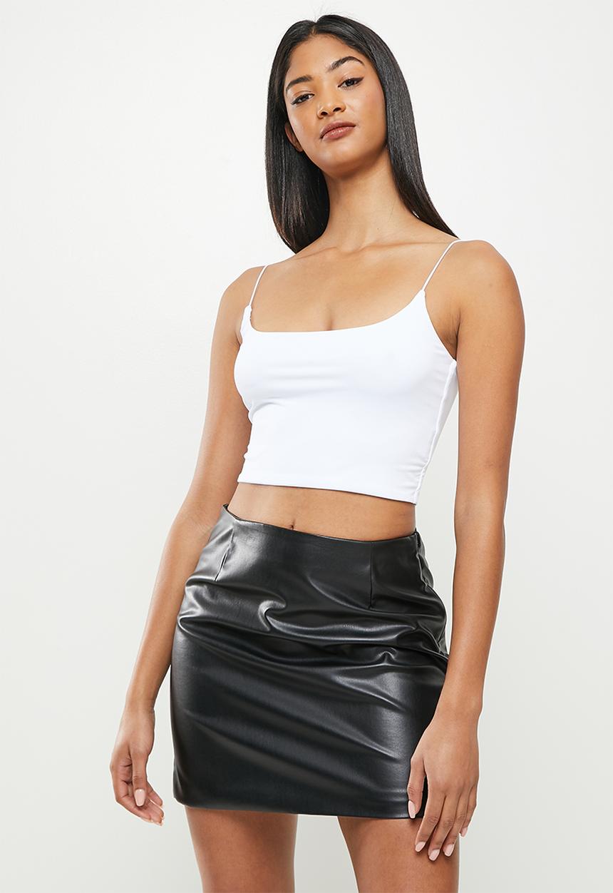 Supré  - Mara luxe elastic strap crop - white
