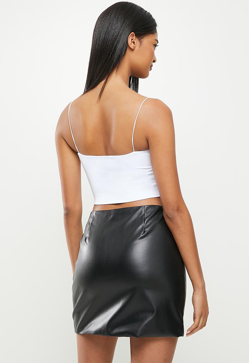 Supré  - Mara luxe elastic strap crop - white