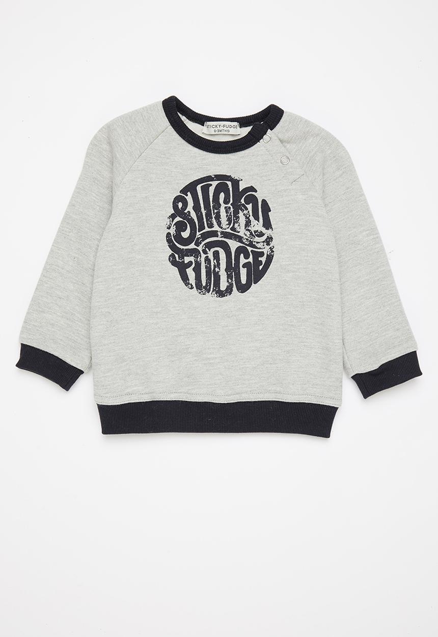 Sticky Fudge - Babies branded sweater - grey & black