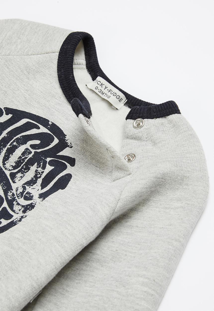 Sticky Fudge - Babies branded sweater - grey & black