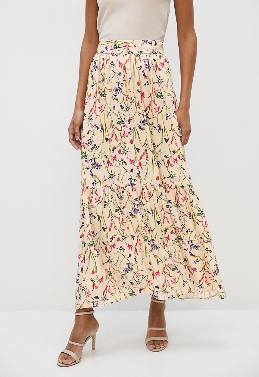 MILLA - Tiered maxi skirt - wildflower