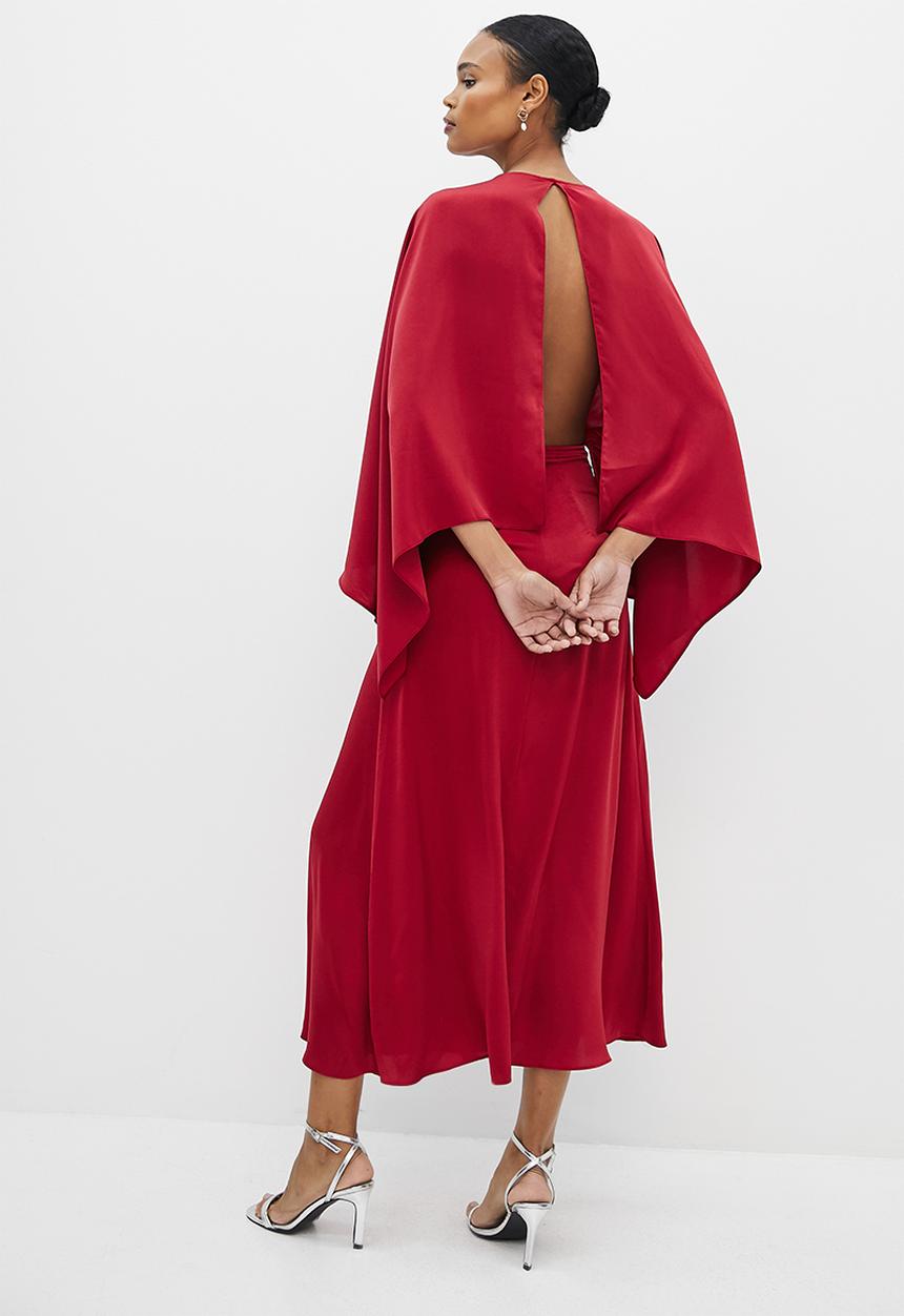 MILLA - Caped sleeve dress - red