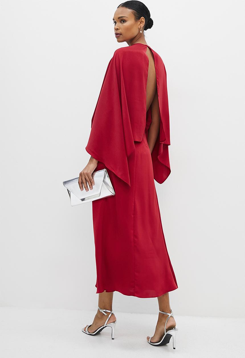 MILLA - Caped sleeve dress - red