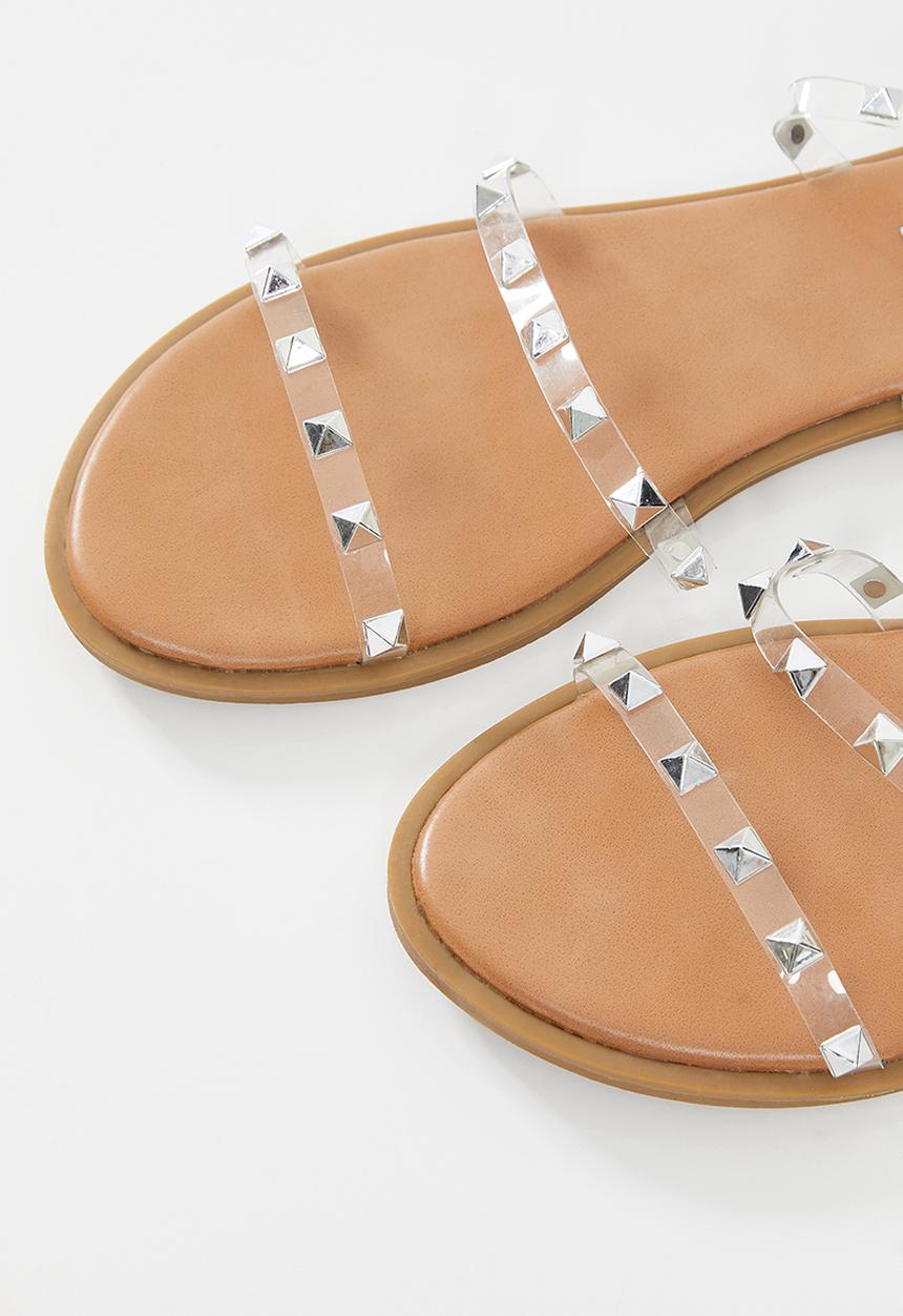 Madison® - Mariska studded ankle strap sandal - clear 