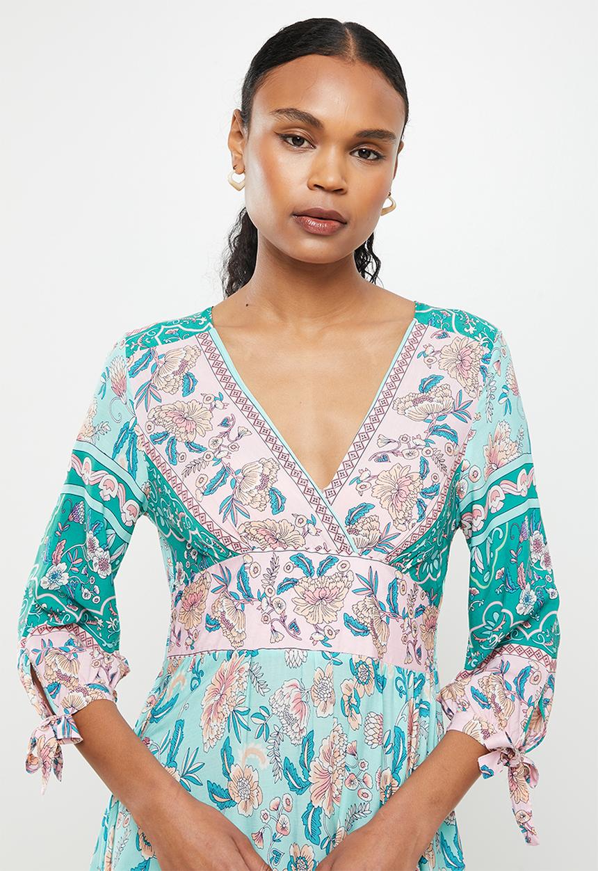 Stella Morgan - Border printed maxi dress - mint