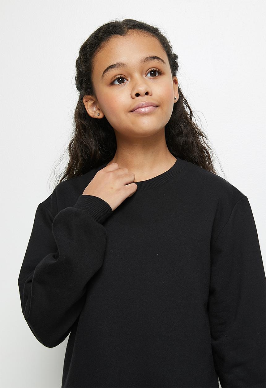 Rebel Republic - Plain tiered fleece dress - black