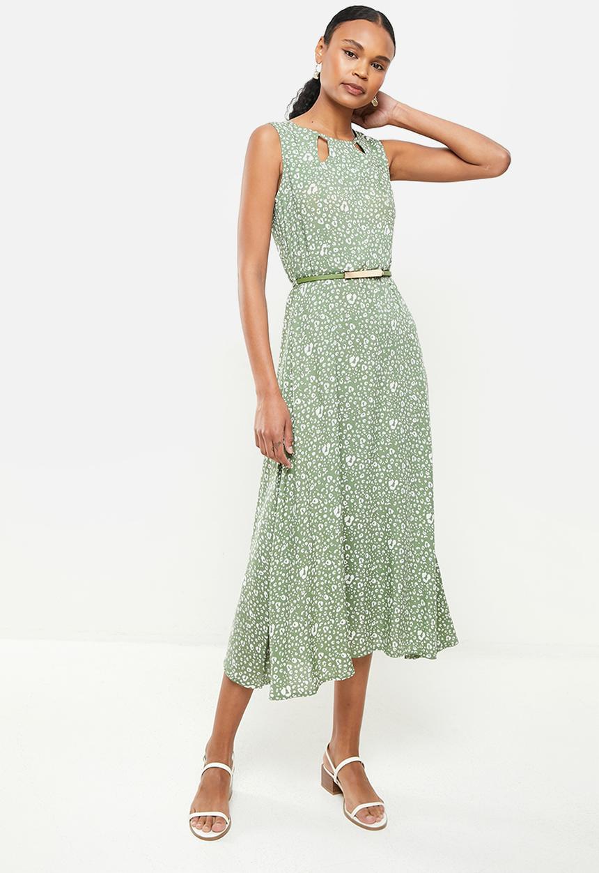 Stella Morgan - Sleeveless maxi ditsy print dress - green