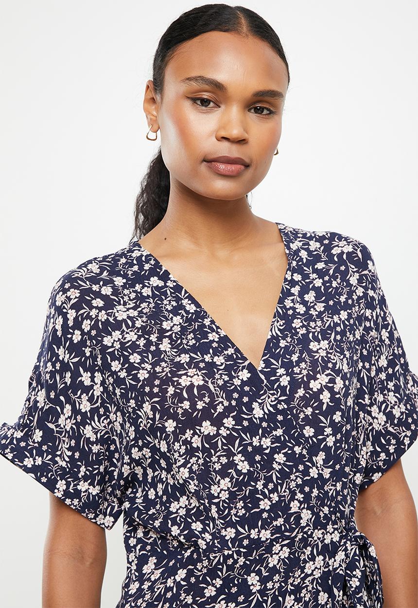 Stella Morgan - Soft ruffle dress - navy