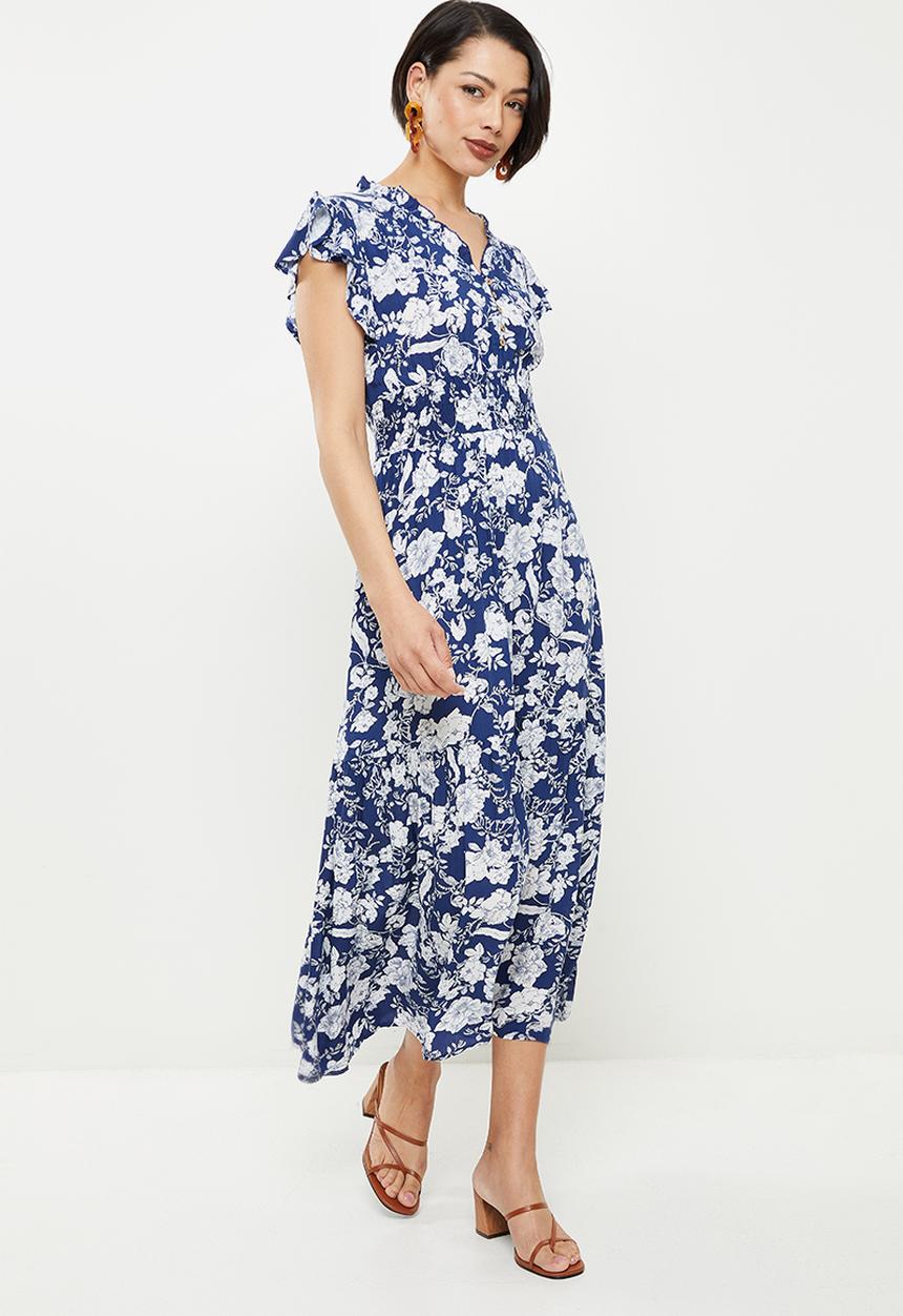 Stella Morgan - Floral printed midi dress - navy