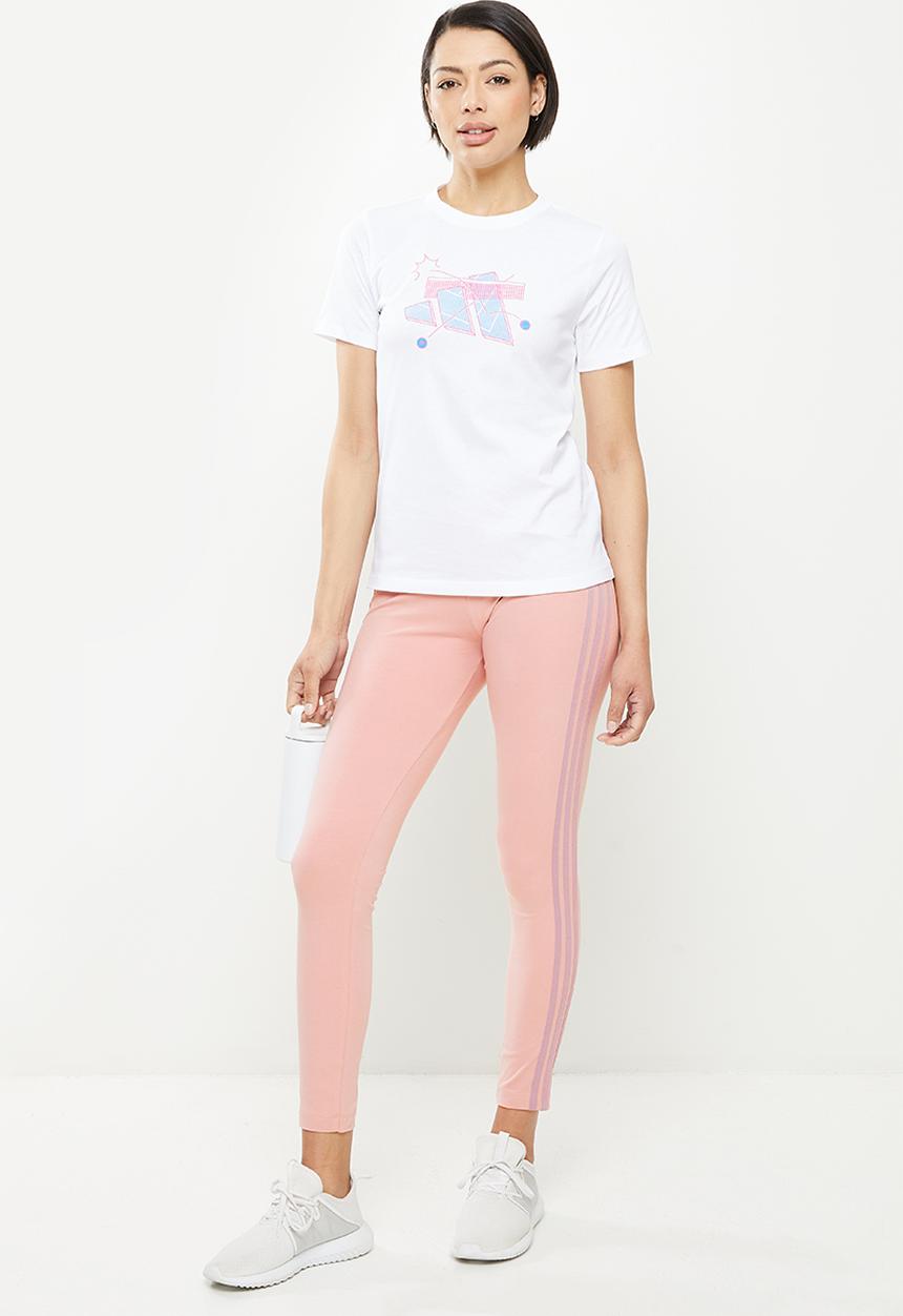 adidas Performance - W 3 stripes leggings - wonder mauve/magic mauve