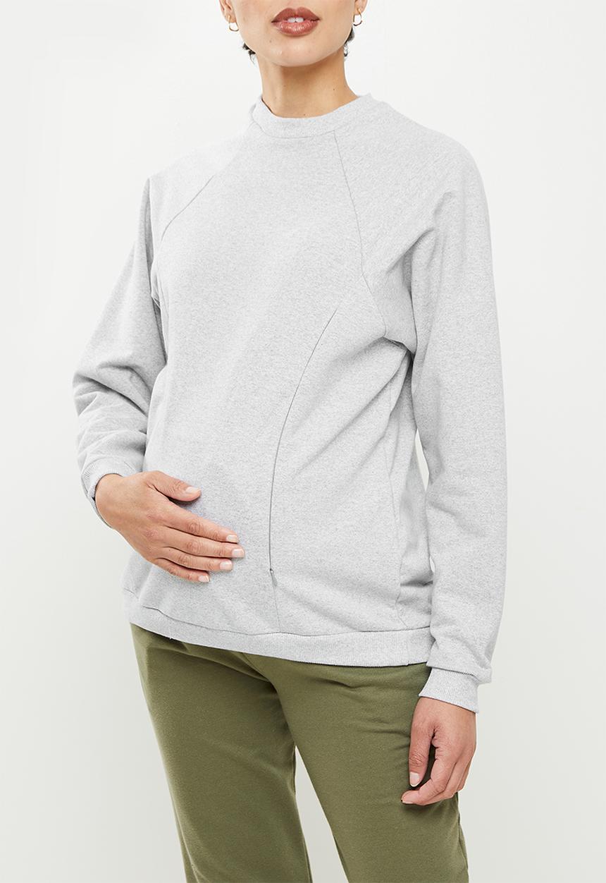 Superbalist - Maternity nursing funnel neck crew - grey