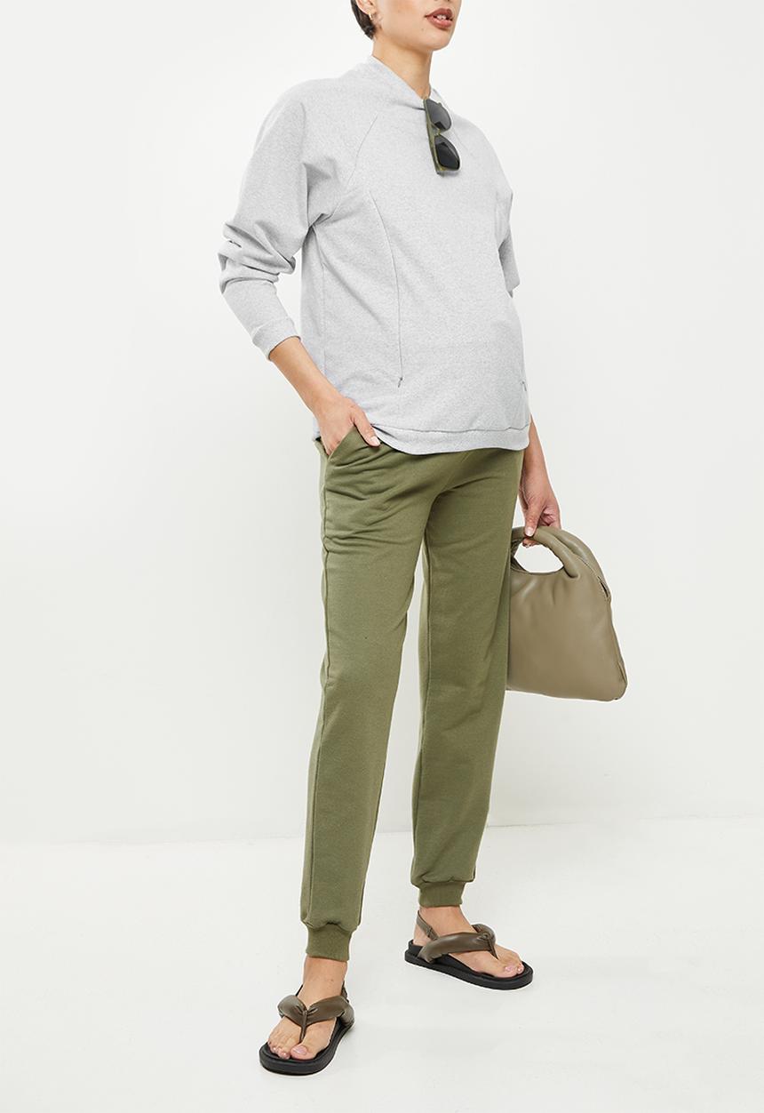 Superbalist - Maternity nursing funnel neck crew - grey