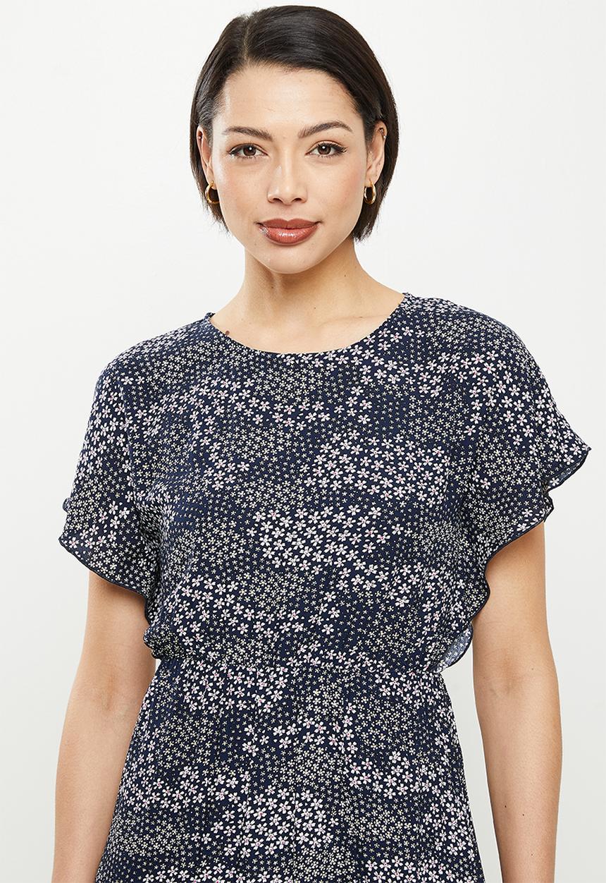 Stella Morgan - Printed midi - navy