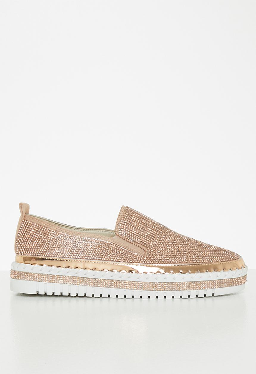 Footwork - Lilith diamante slip-on - rose gold