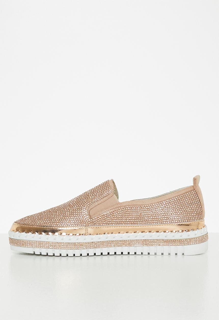 Footwork - Lilith diamante slip-on - rose gold