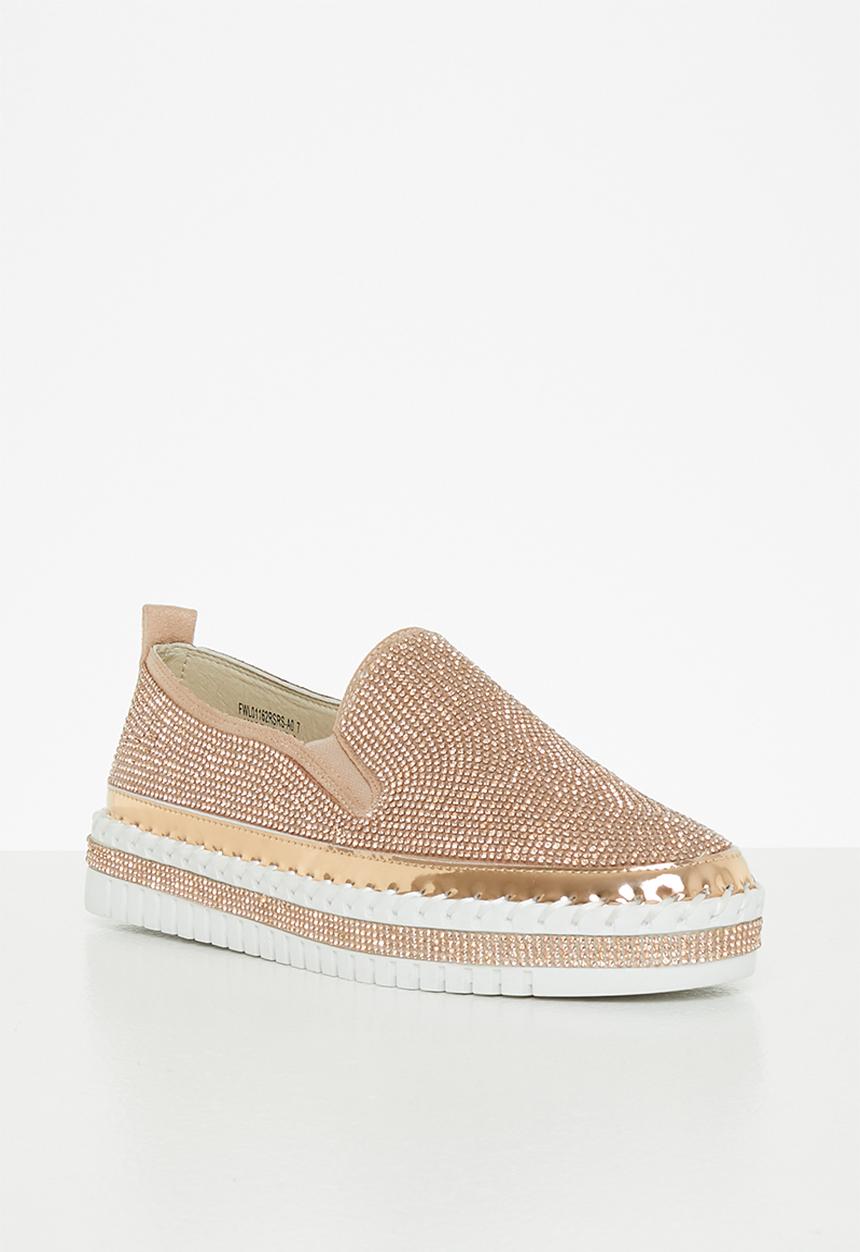 Footwork - Lilith diamante slip-on - rose gold